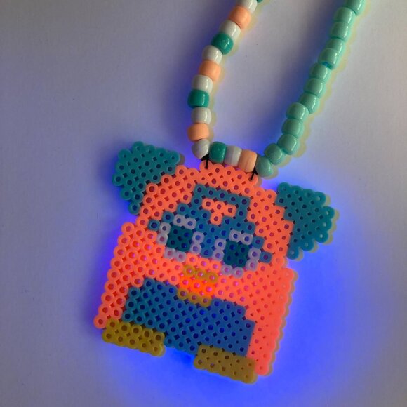 Furby Rave Kandi Perler Necklace - Picture 5 of 7